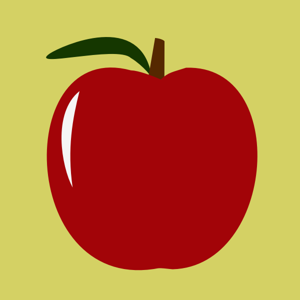 SVG Vector image of shiny red symmetrical apple