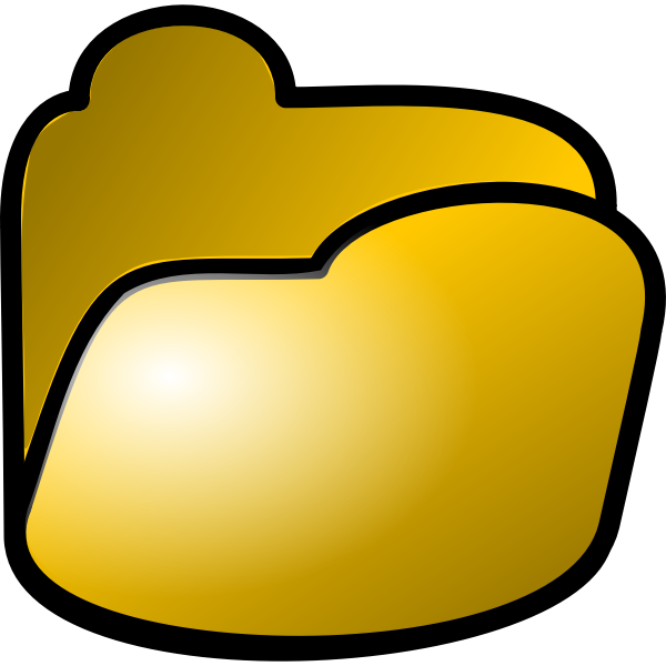 SVG Vector image of shiny yellow filing folder web icon