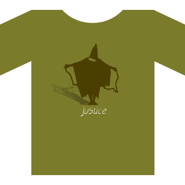 SVG Vector image of shirt with 039039justice039039 label