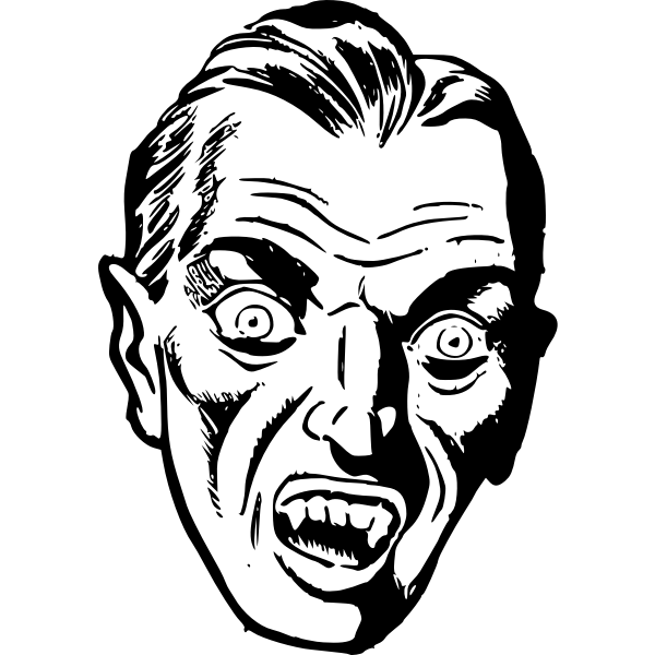 SVG Vector image of shouting vampire head