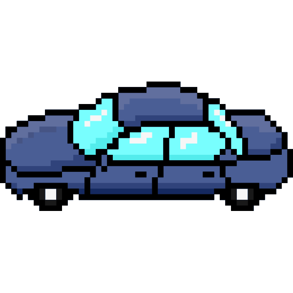 SVG Vector image of side view of purple car pixel art