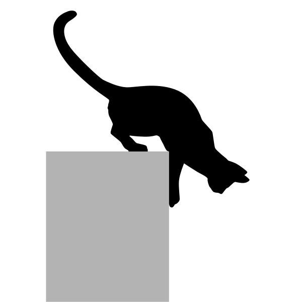 SVG Vector image of silhouette of cat coming down