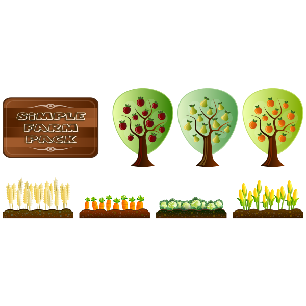 SVG Vector image of simple farm crops pack