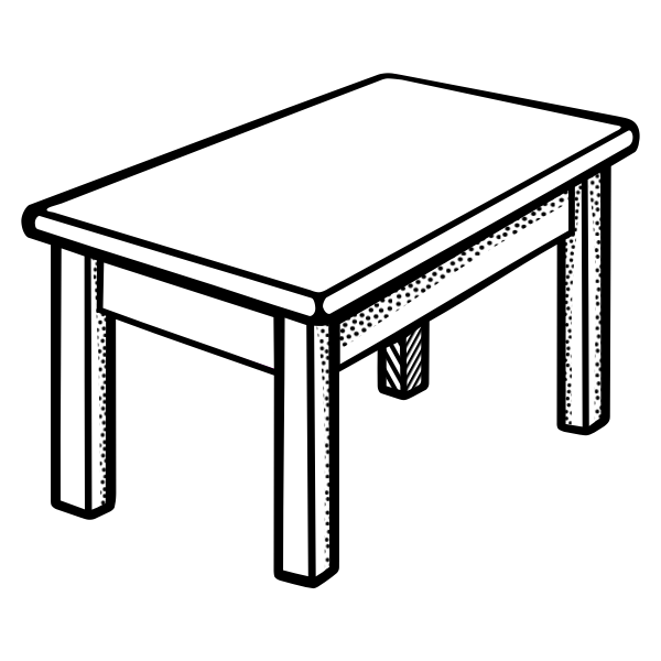 SVG Vector image of simple rectangular shape table line art