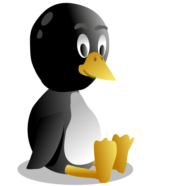 SVG Vector image of sitting and sweating penguin