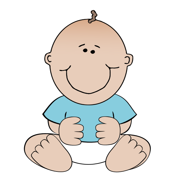 SVG Vector image of sitting cartoon baby boy