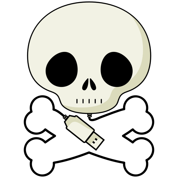 SVG Vector image of skull USB cable