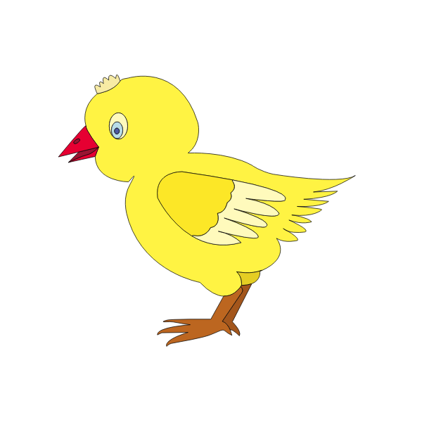 SVG Vector image of small chick with a yellow hairstyle