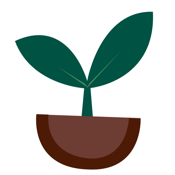 SVG Vector image of small green plant sprouts from the ground