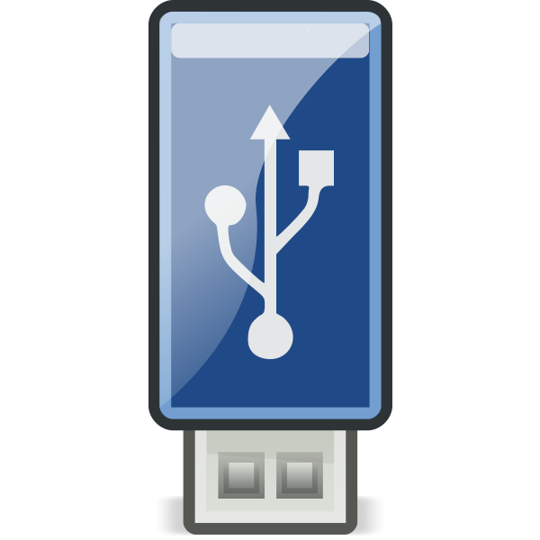 SVG Vector image of small shiny blue USB stick