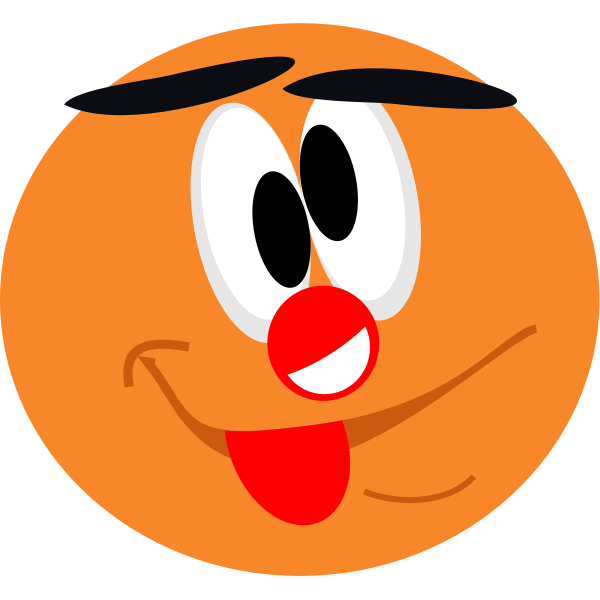 SVG Vector image of smiley clown looking inwards