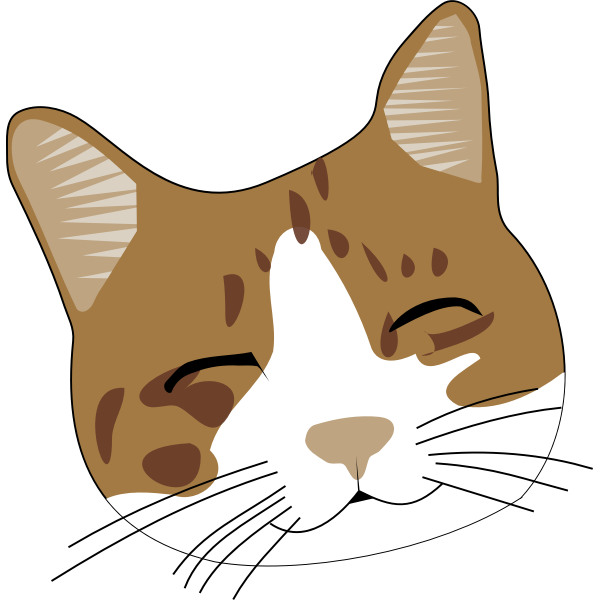 SVG Vector image of smiling brown cat head