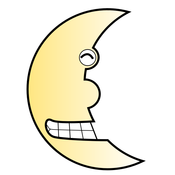 SVG Vector image of smiling half moon