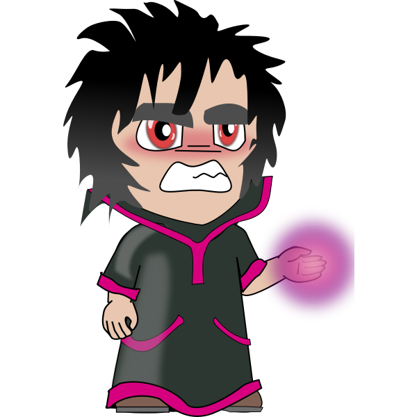 SVG Vector image of sorcerer holding a spell in his hand