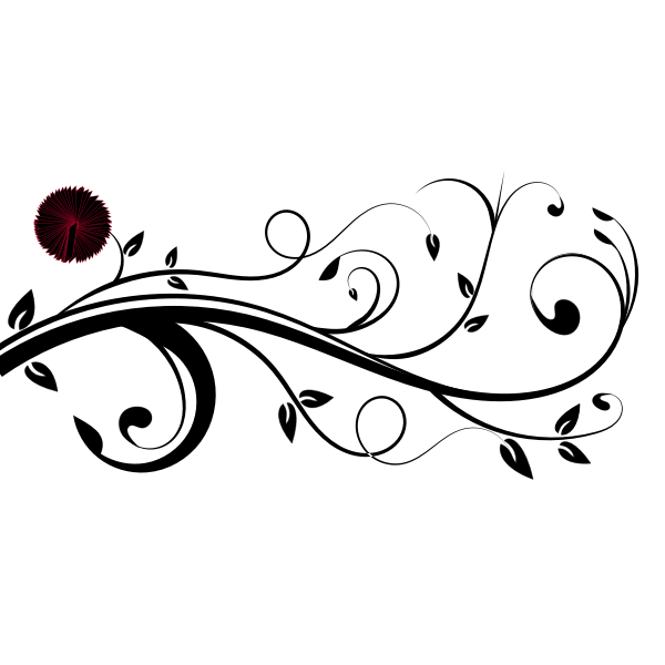 SVG Vector image of spiral plant with red flower