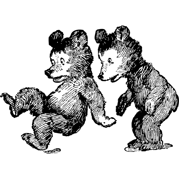 SVG Vector image of startled bears