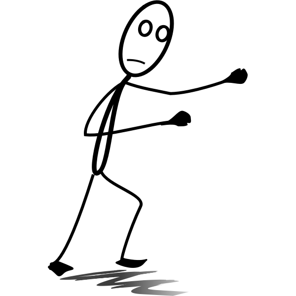 SVG Vector image of stick man figure in fighting position