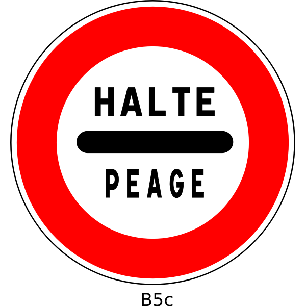 SVG Vector image of stop to pay toll traffic sign