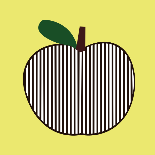 SVG Vector image of striped symmetrical black apple