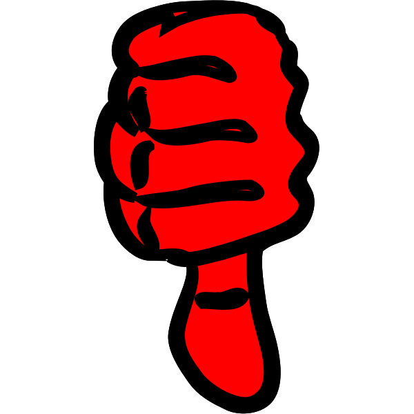 SVG Vector image of strong red hand thumbs down