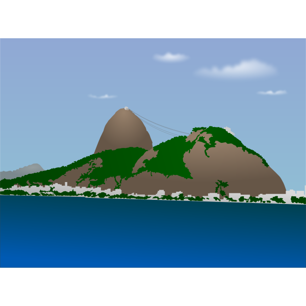 SVG Vector image of Sugar Loaf mountain in Brazil