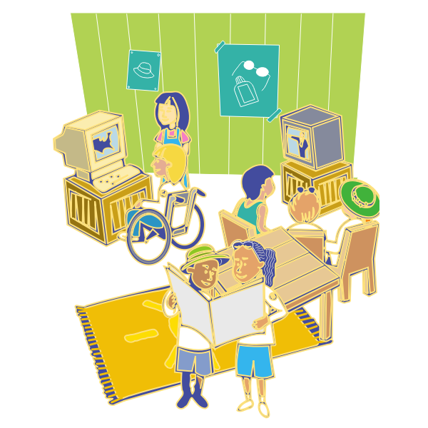 SVG Vector image of sunny living room scene