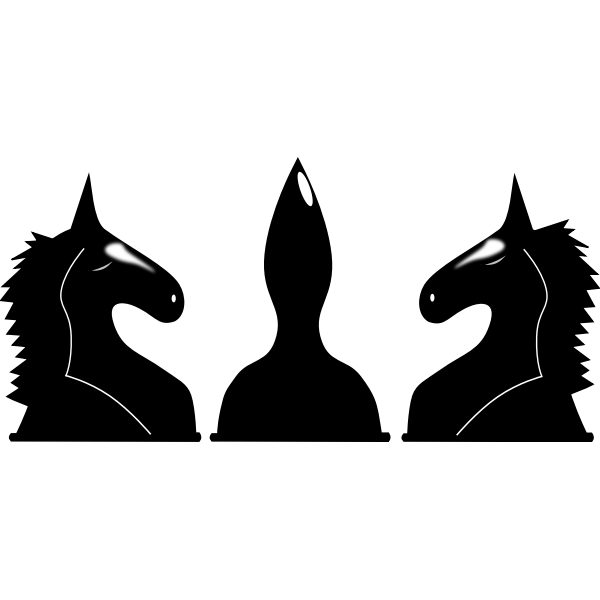 SVG Vector image of symmetrical horse heads