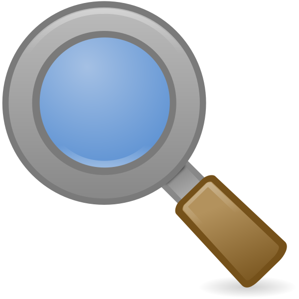 SVG Vector image of system search icon with brown handle