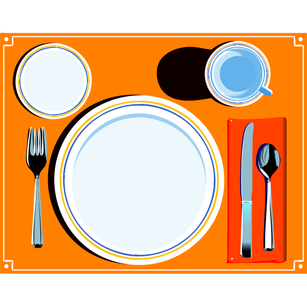 SVG Vector image of table setting with cutlery