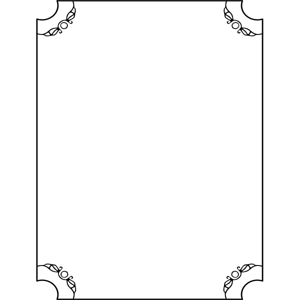 SVG Vector image of thin line border with decorative corners