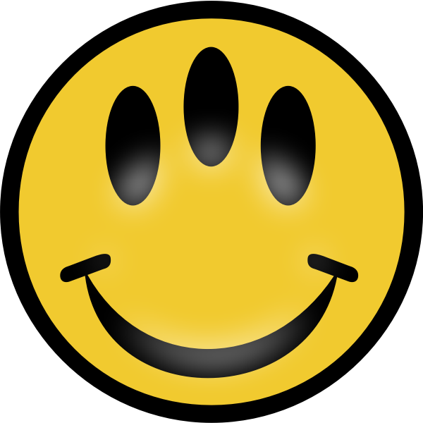 SVG Vector image of three eyed emoticon