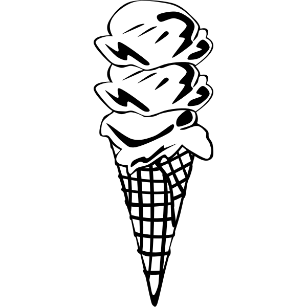 SVG Vector image of three ice cream scoops in a cone