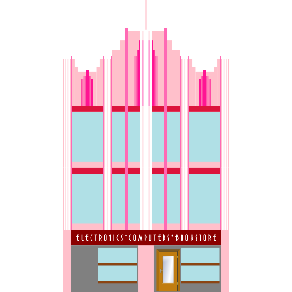 SVG Vector image of three-storey building