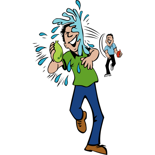SVG Vector image of throwing water balloons