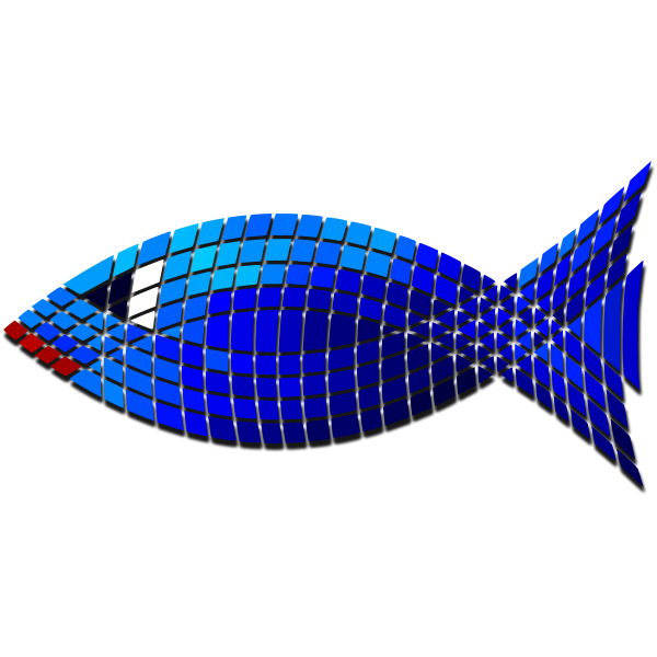 SVG Vector image of tiled blue fish