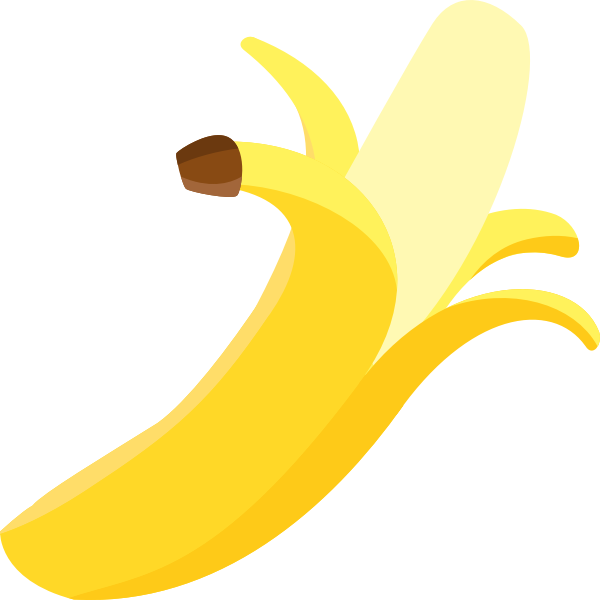 SVG Vector image of tilted peeled banana