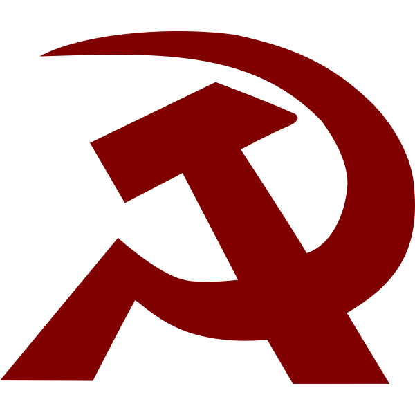 SVG Vector image of tilted thick hammer and a sickle sign