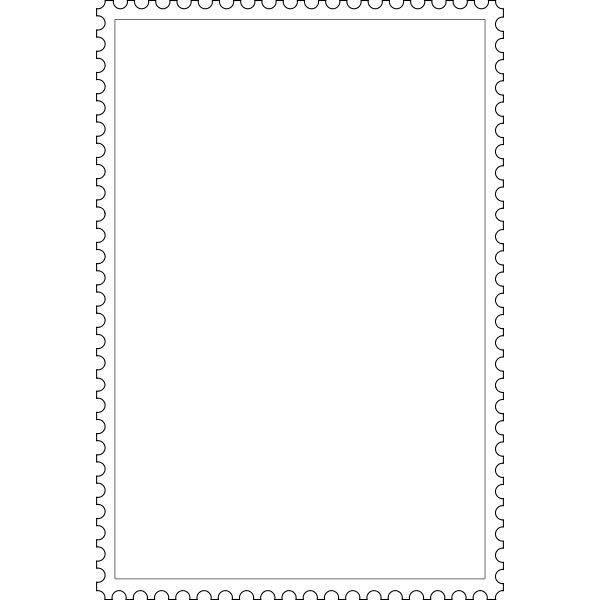 SVG Vector image of toothed border postal stamp template