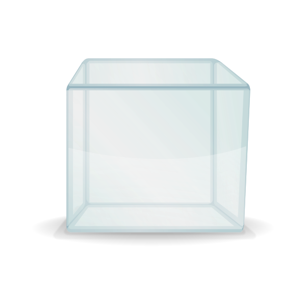SVG Vector image of transparent cube box