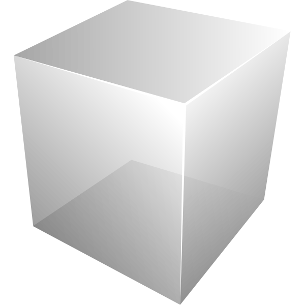 SVG Vector image of transparent grey cube