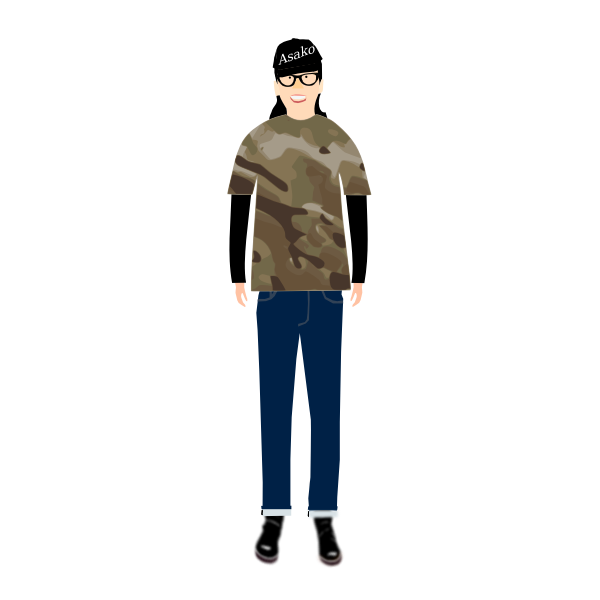 SVG Vector image of trendy guy in t- shirt with camouflage pattern