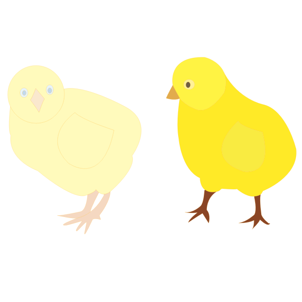SVG Vector image of two chicks in different shades of yellow