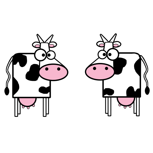 SVG Vector image of two cows