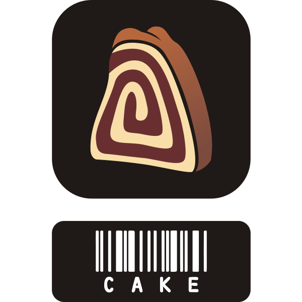 SVG Vector image of two piece sticker for cake with barcode