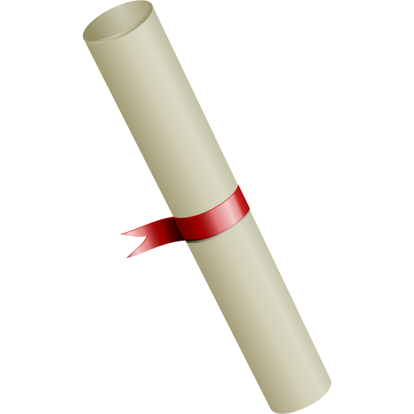 SVG Vector image of university degree diploma with a ribbon