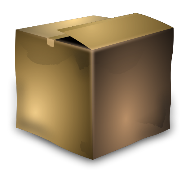 SVG Vector image of used brown cardboard box