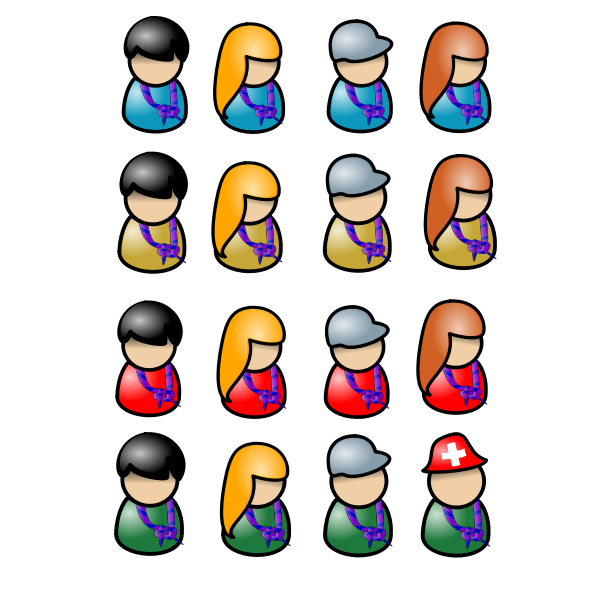 SVG Vector image of user icons set with scarve