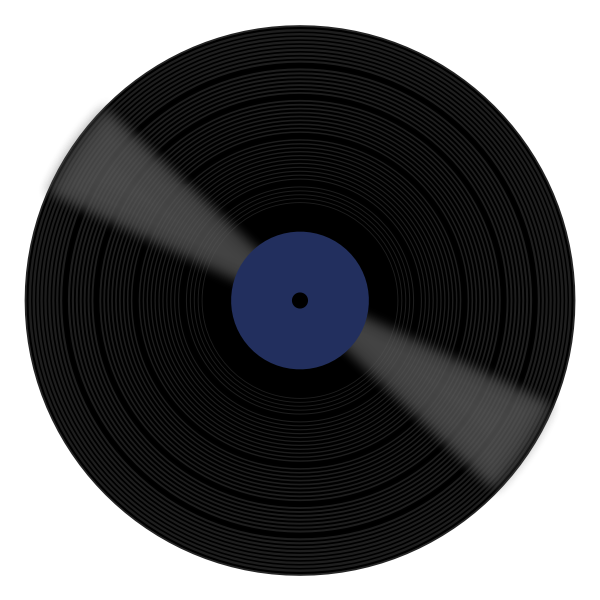 SVG Vector image of vinyl disc with blue label