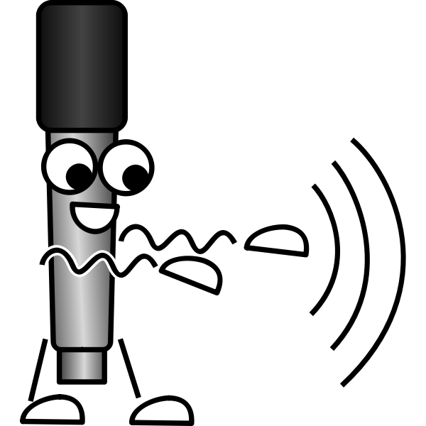 SVG Vector image of walking microphone