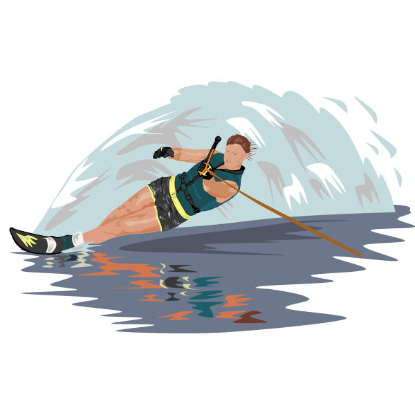 SVG Vector image of water skier